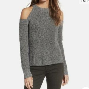 Rag & Bone 100% Cotton Black/White Dana Cold Shoulder Sweater